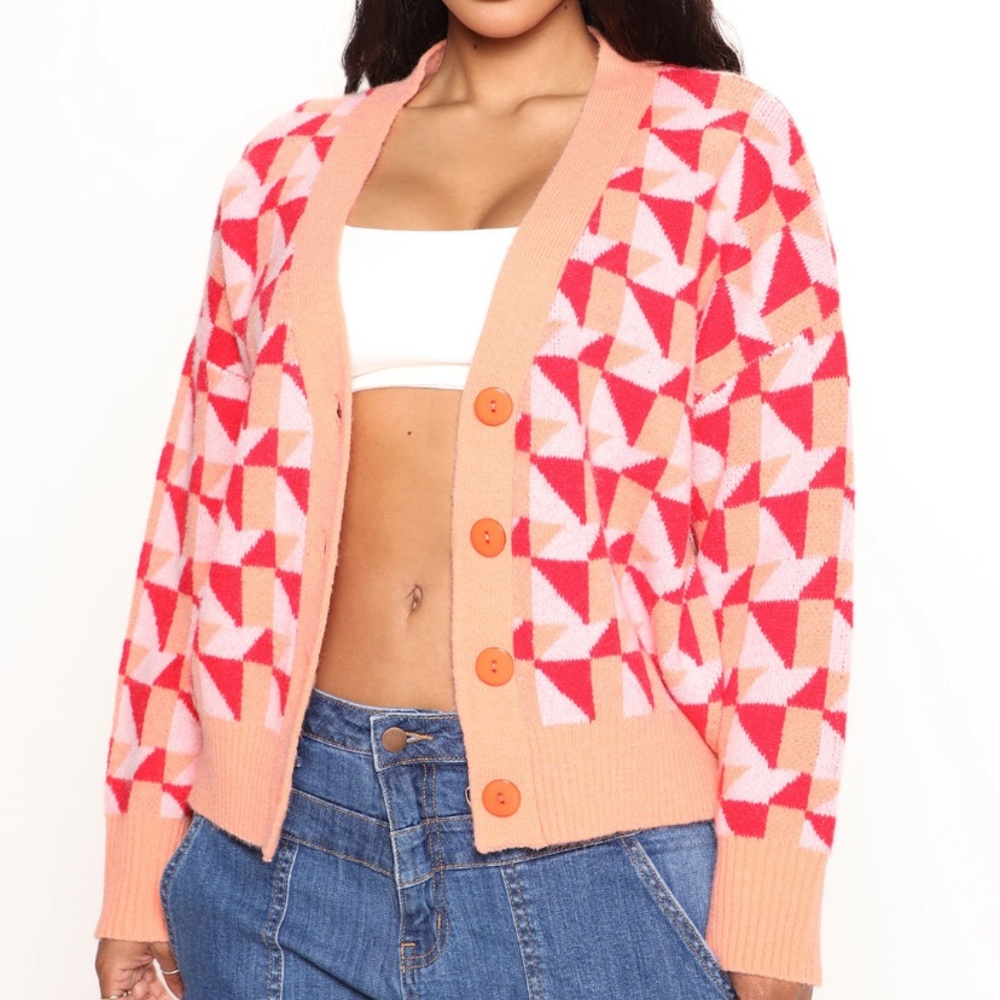 Pink peach cardigan brand new with tags and packaging